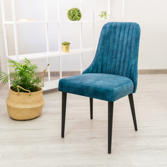 Kongsberg chair, blue, black legs - photo 8