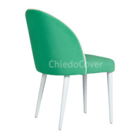 Product photo Tony's chair, aquamarine / white corduroy, white legs from the ChiedoCover company.