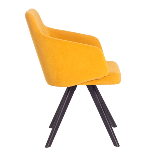 Fresh chair, yellow velour, beech legs - photo 3