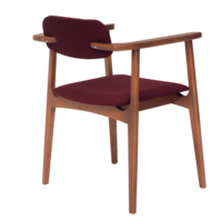Product photo Gavi chair, velour Velutto 29, frame beech stain light walnut from the ChiedoCover company.