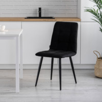 Product photo Olys chair, black velour, metal legs from the ChiedoCover company.