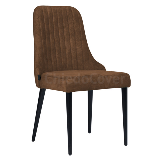 Kongsberg chair, brown fabric, legs black - photo 1