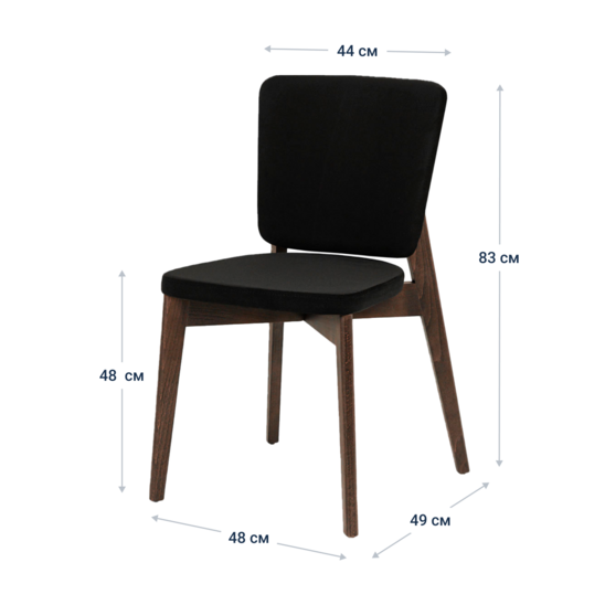 Safir chair, velour Velutto-34 black, stain wenge - photo 8