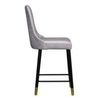 Product photo Kongsberg bar stool, grey velour, steel legs from the ChiedoCover company.