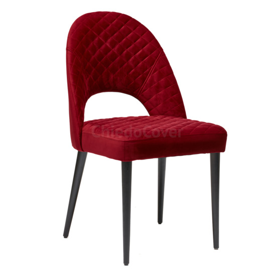 Mallin Diamond chair, red corduroy, black legs - photo 1