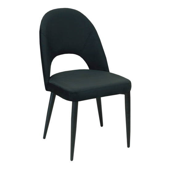 Mallin chair, black velour, black legs - photo 1