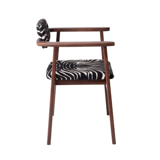 Gavi chair, chenille Zebra 08, legs beech stain antique walnut - photo 2