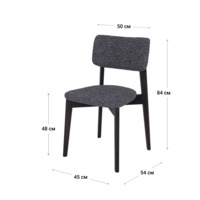 Product photo Topas chair, Milano57 Marengo matting, beech legs, black stain from the ChiedoCover company.