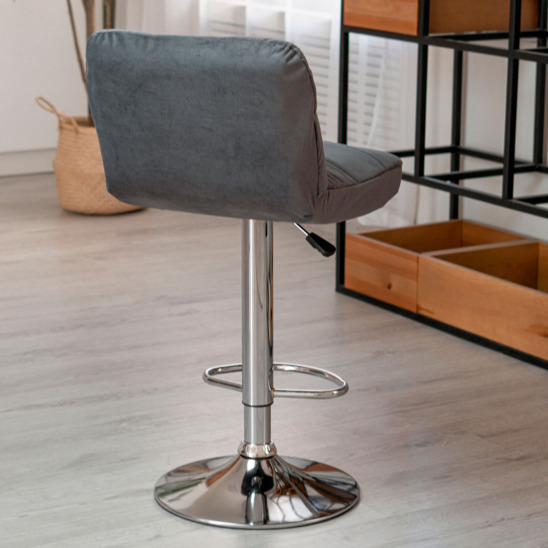 Bar stool cover, rectangular stitching, grey - photo 2