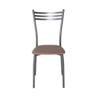 Product photo Astra chair, chrome frame, beige leatherette from the ChiedoCover company.