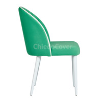 Product photo Tony's chair, aquamarine / white corduroy, white legs from the ChiedoCover company.