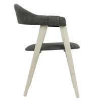 Product photo Dolche half-seat, grey suede, Shanegreen grey, organic white from the ChiedoCover company.