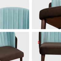 Product photo Lily half-seat, brown/ blue velour from the ChiedoCover company.