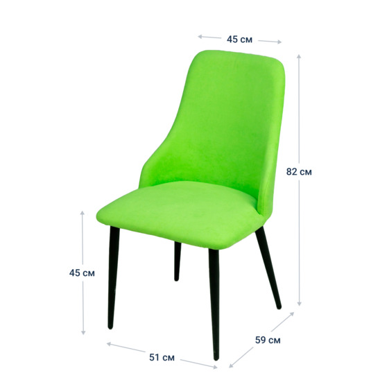 Aer chair, black legs, light green velour - photo 10