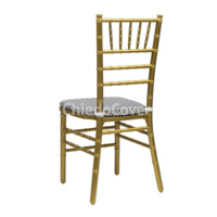 Product photo Chiavari wooden chair with colored cushion, Gold from the ChiedoCover company.