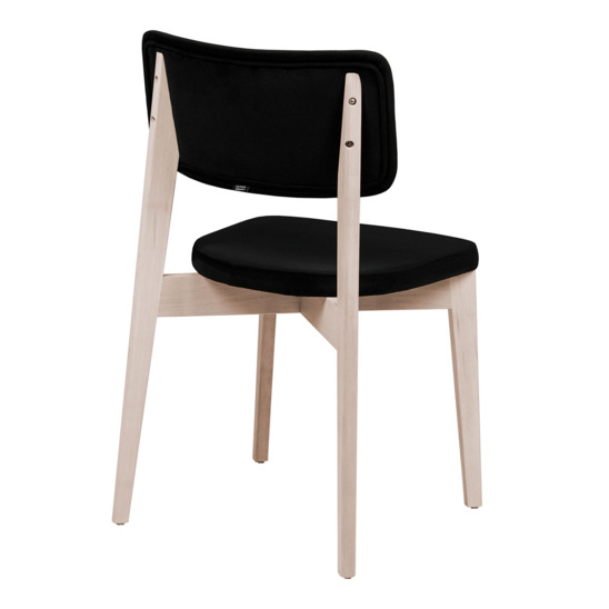 Topas chair, velour black Velutto 34, organic white - photo 3