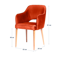 Product photo Chair Rose velour Velutto, 39, legs beech lacquered from the ChiedoCover company.