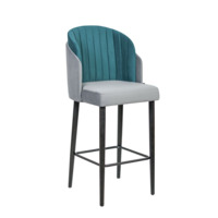 Product photo Lily bar half-seat, velour grey Velutto 32/turquoise Velutto 20, stain black, 63 cm from the manufacturer ChiedoCover, product picture, real product photo