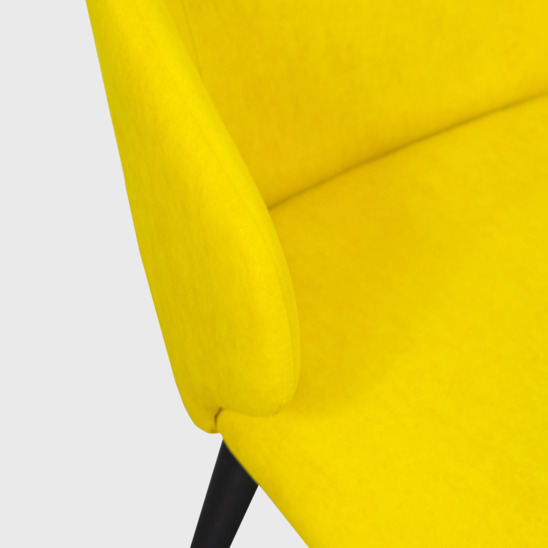 Mark chair, yellow velour, metal legs - photo 9