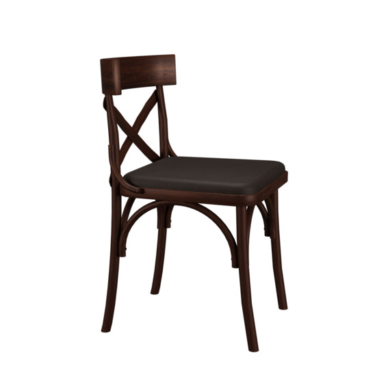 Country stain wenge chair, SPACE BROWN leatherette seat - photo 2