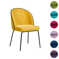 Product photo Tony's chair, yellow / black corduroy, black metal legs from the ChiedoCover company.