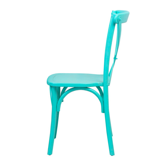 Crossback chair, wooden, turquoise - photo 3