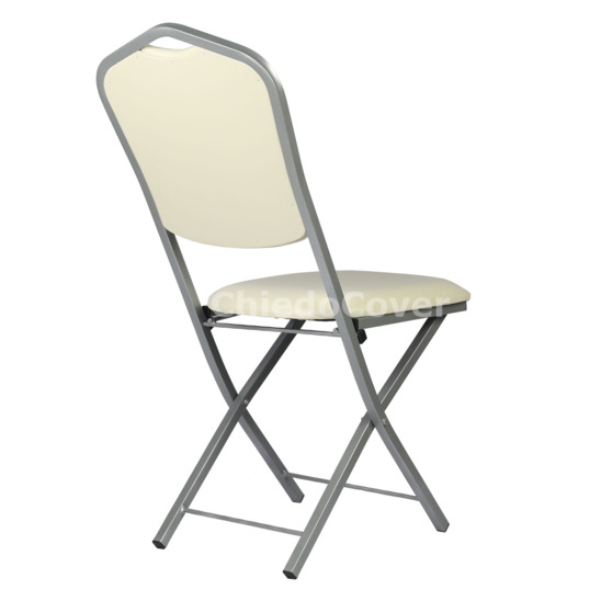 Chair Hit 20 mm, folding, silver, beige leatherette - photo 2