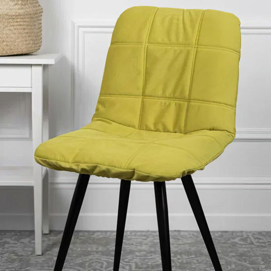 Chair cover with CHILLY backrest, large stitching, yellow - photo 3