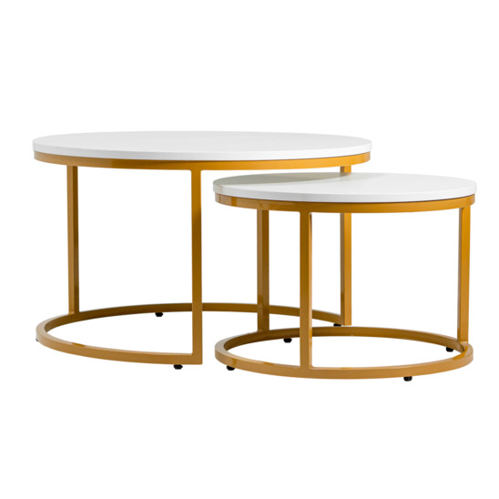 Madison x2 desk, white tabletop, gold frame - photo 2