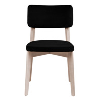 Product photo Topas chair, velour black Velutto 34, organic white from the ChiedoCover company.