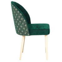 Product photo Tony's chair, green chenille, beech legs from the ChiedoCover company.