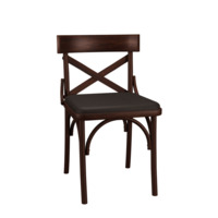 Product photo Country stain wenge chair, SPACE BROWN leatherette seat from the ChiedoCover company.