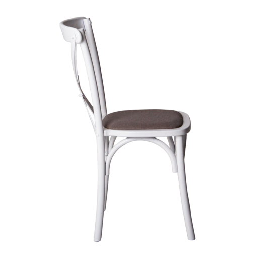 Crossback chair with cushion, ESPO 82 matting, beech frame, white - photo 3