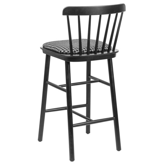 Tucker semi-wooden chair with cushion, black stain, 65 cm - photo 3