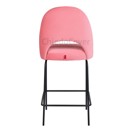 Mallin bar stool, pink corduroy, metal legs - photo 5