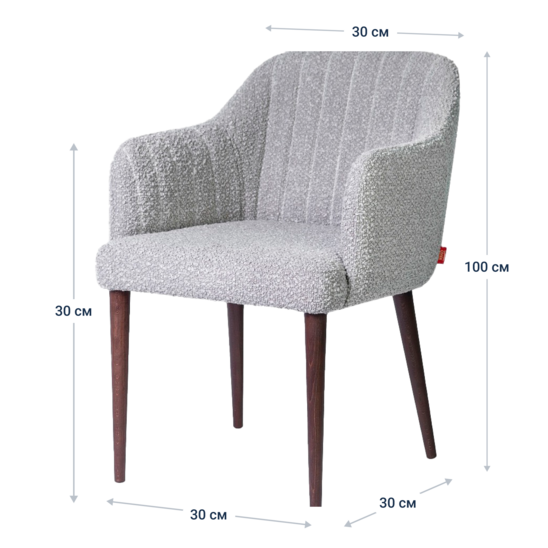 Tulip chair, grey boucle, black legs - photo 9