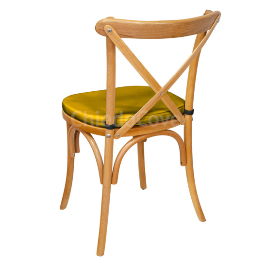 A Crossback chair with a yellow cushion - photo 2