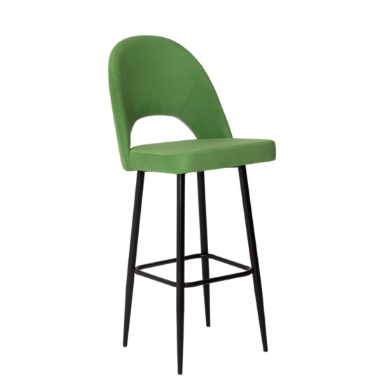 Mallin 750 bar stool, velour Velluto 31, legs metal black moire - photo 1