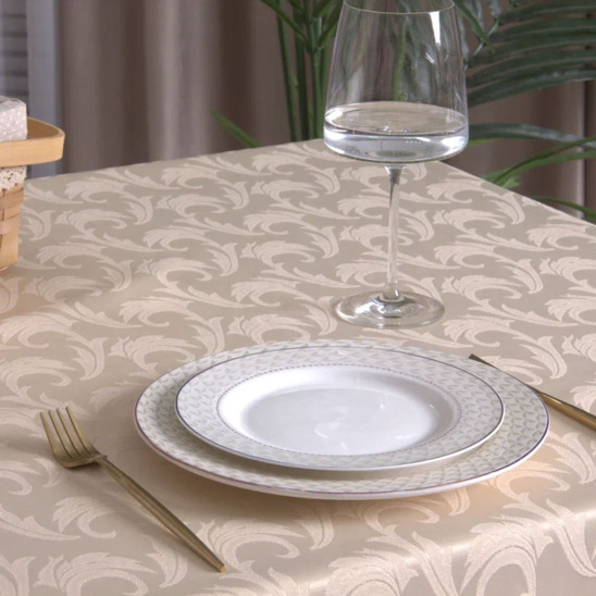 Rectangular tablecloth 2200*1500, richard, beige feather - photo 1