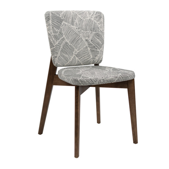 Safir chair, chenille Viola grey, antique walnut - photo 1