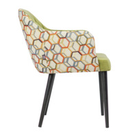 Product photo Tulip chair, velour Bella 10, back tapestry Geometry, wooden legs from the ChiedoCover company.