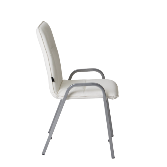 Rumba chair, Galaxy white leatherette, silver frame - photo 3