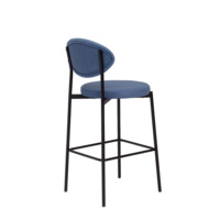 Product photo Hawaii bar stool, velour Velutto 48, legs metal black moire from the ChiedoCover company.