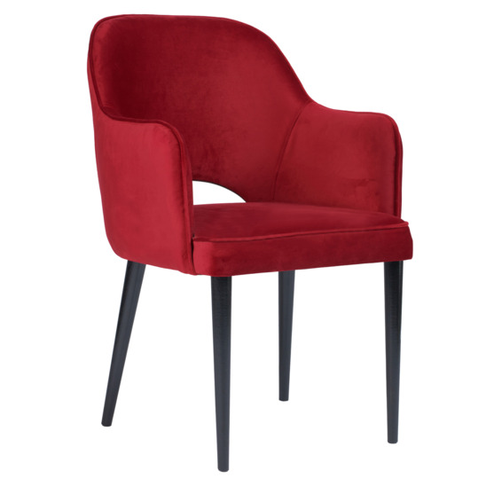 Rose chair, burgundy corduroy, black legs - photo 1