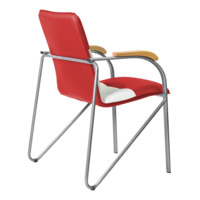 Product photo Samba chair, red/white, frame - silver from the ChiedoCover company.