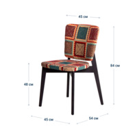 Product photo Safir chair, Talisman tapestry, beech legs, black stain from the ChiedoCover company.