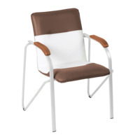 Product photo Samba chair, brown/white, frame - white from the manufacturer ChiedoCover, product picture, real product photo