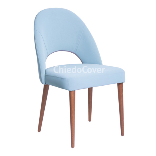 Mallin chair, sky blue velour, beech legs - photo 1