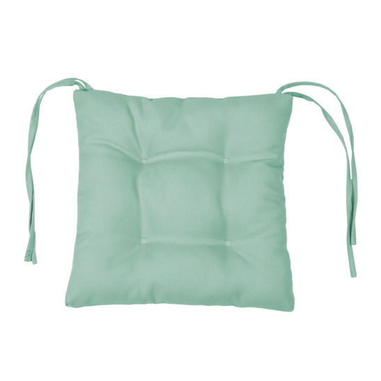 A pillow with ties on a chair, dusty mint - photo 1