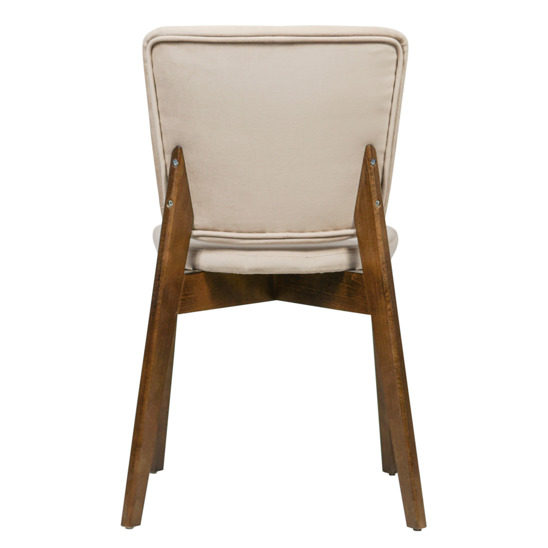 Safir chair, velour Velutto-04 light beige, antique walnut - photo 4